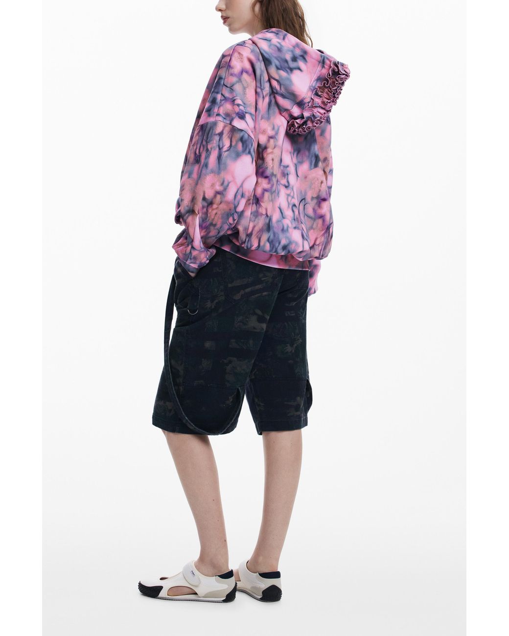Desigual Purple Oversize Sweatshirt Collina Strada, Cotton