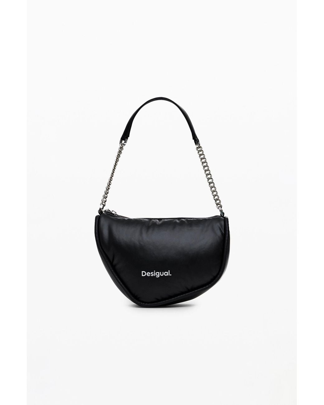 Desigual Black Crossbody Bag With Zipper, Polyurethane