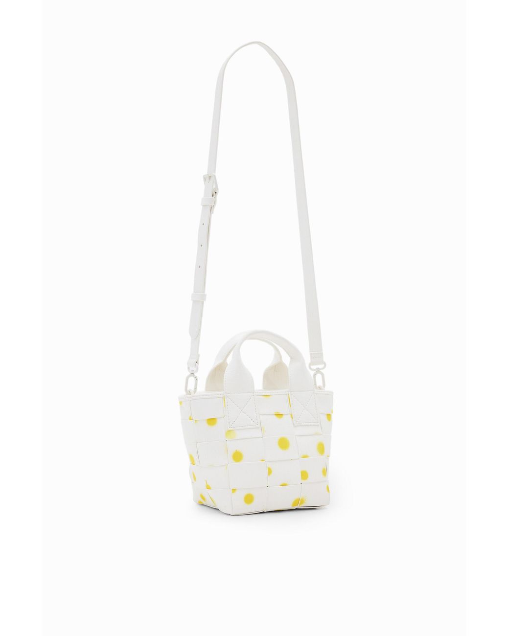 Desigual White Xs Droplets Crossbody Tote Bag, Polyurethane