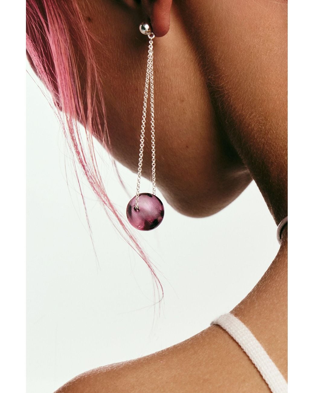 Desigual White Earrings Chain Marble Zalio