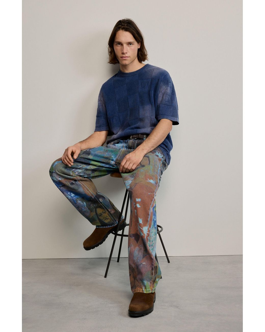Desigual Blue Gaugin Denim Trousers, Cotton for men