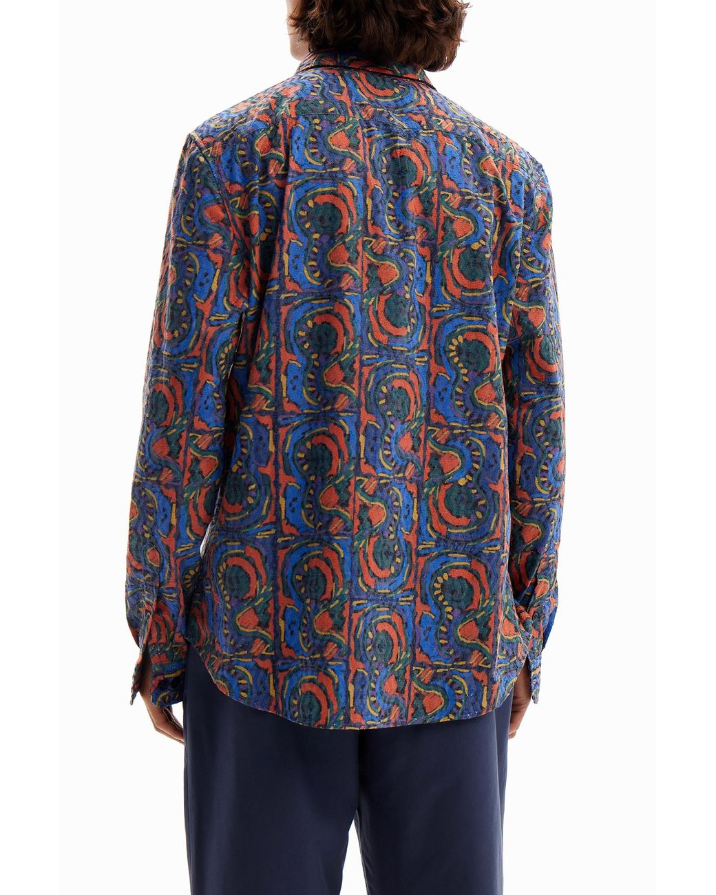 Desigual Blue Arty Embroidered Shirt for men