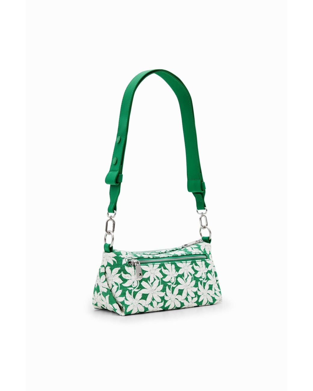 Desigual Green S Textured Floral Crossbody Bag, Polyurethane