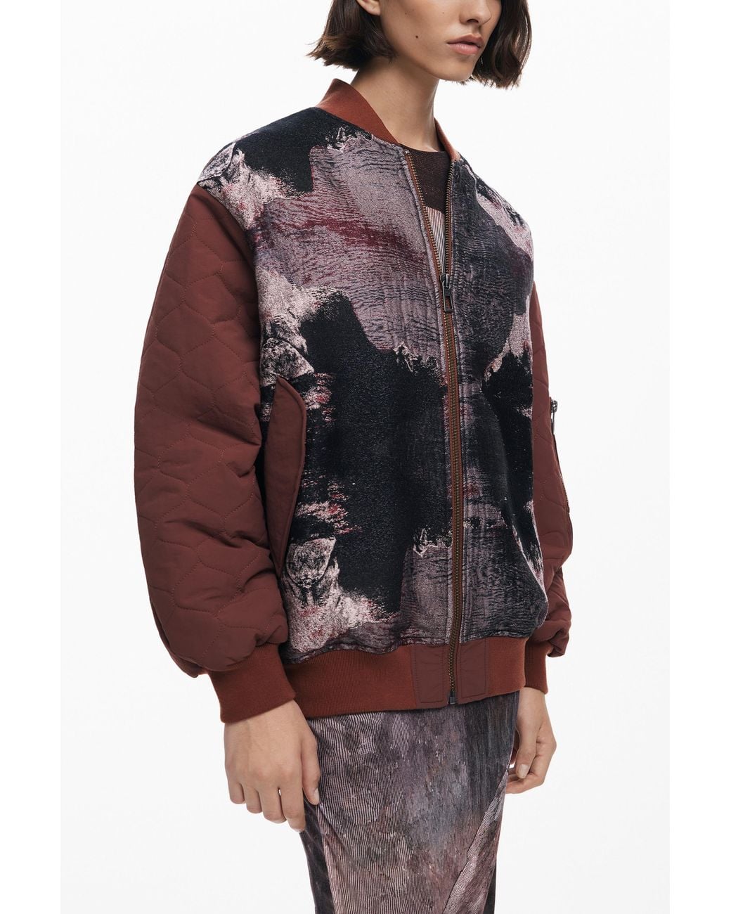 Desigual Brown Jacket Designed By Mr. Christian Lacroix