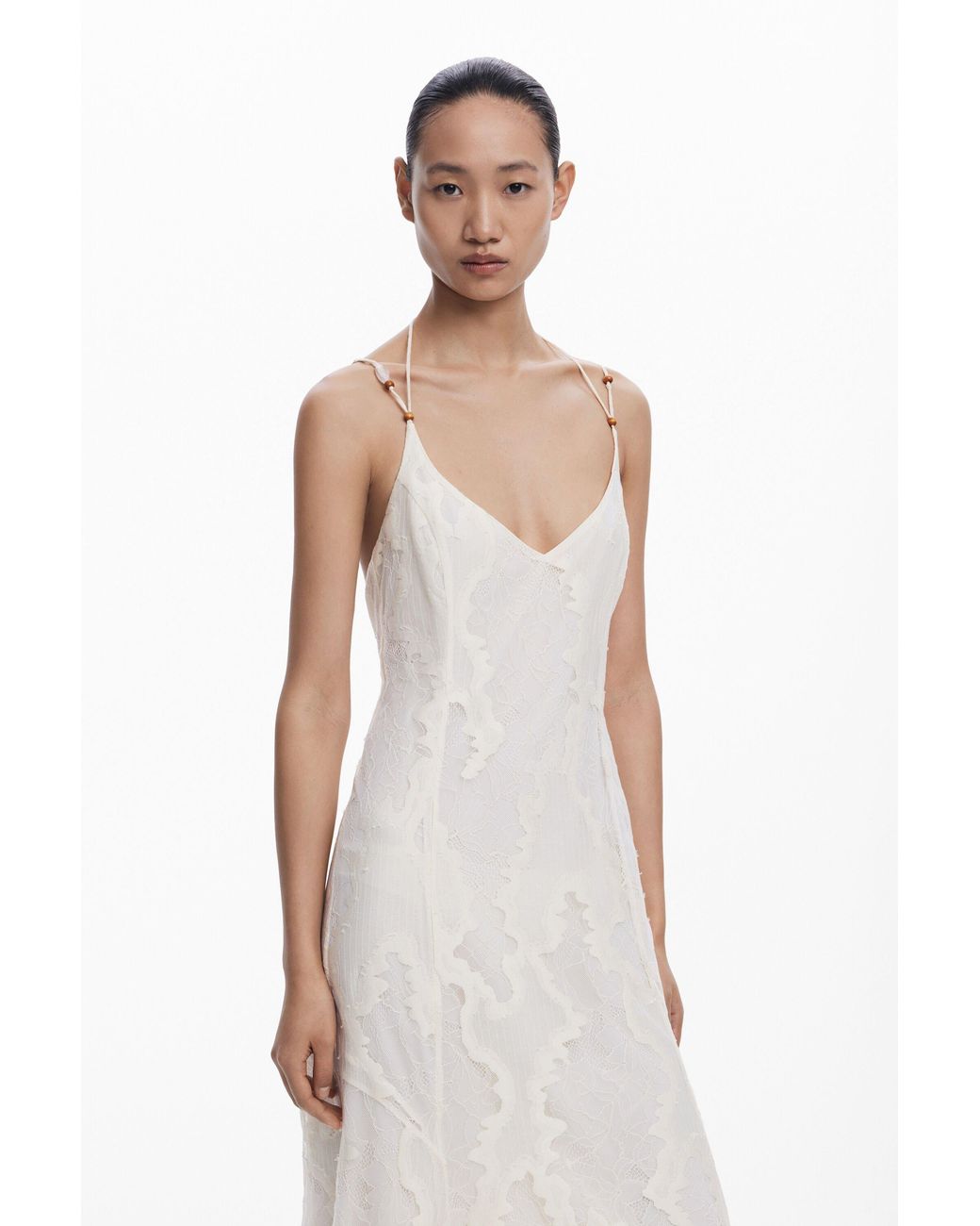 Desigual Devore Strap Dress in White | Lyst