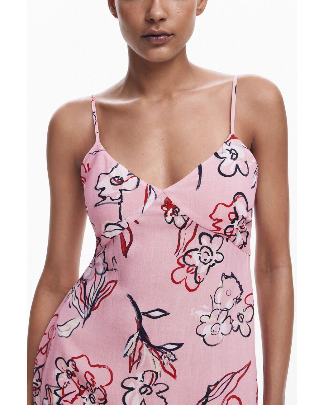 Desigual Pink 2-In-1 Dress, Cotton