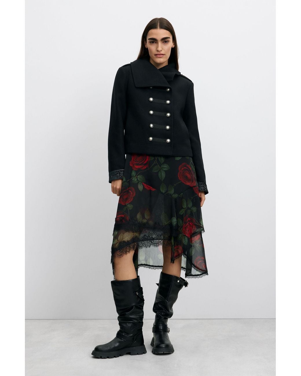 Desigual Blue Short Wool Coat