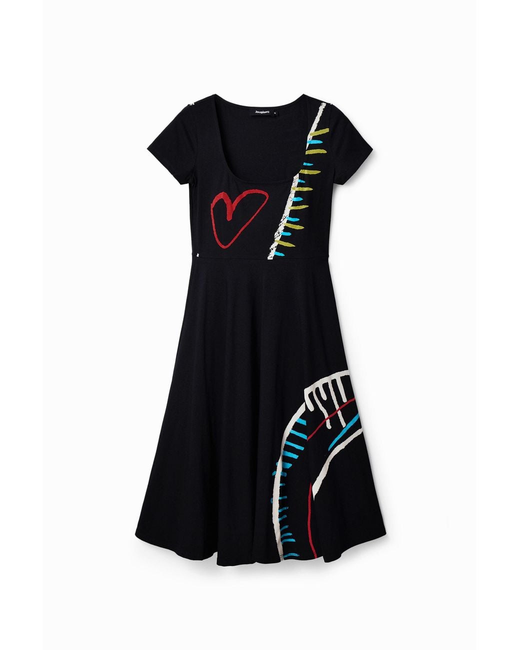 Desigual Black Arty A-Line Knit Dress, Cotton