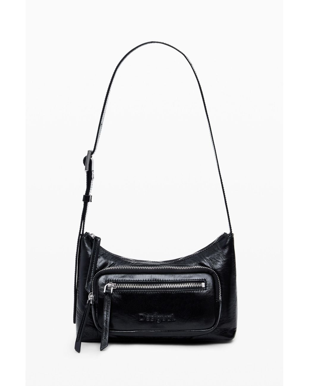 Desigual Black Small Leather Bag, Cow Leather
