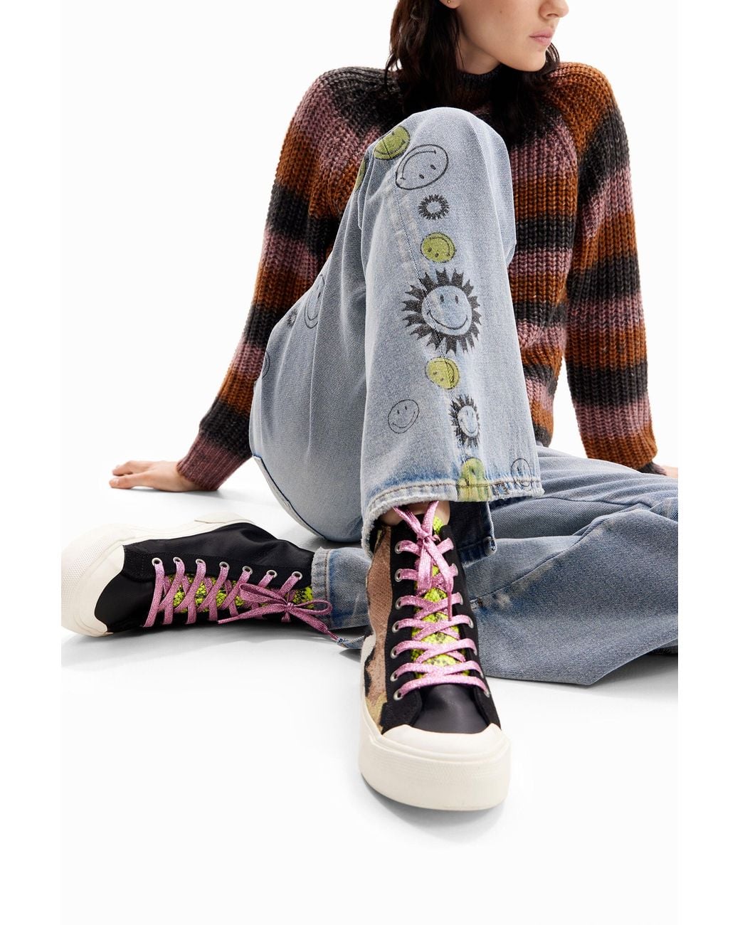 Desigual Black Knöchelhohe Sneakers Patch