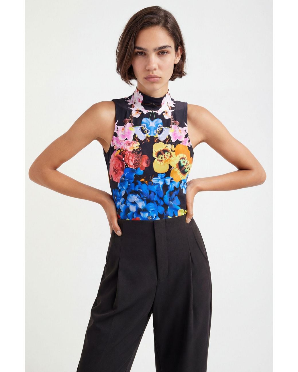 Desigual Blue M. Christian Lacroix Floral Bodysuit