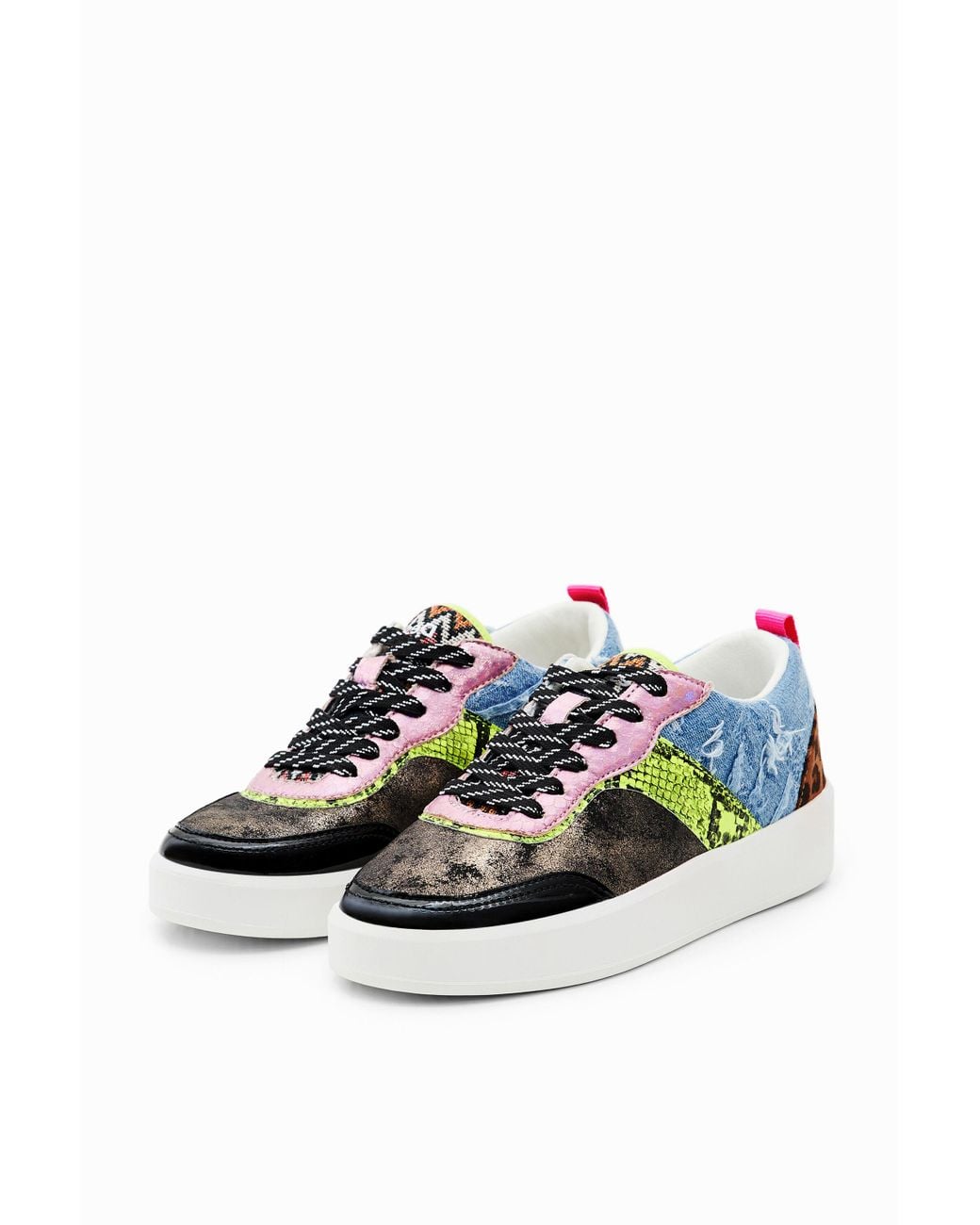 Desigual Blue Patchwork Sneakers