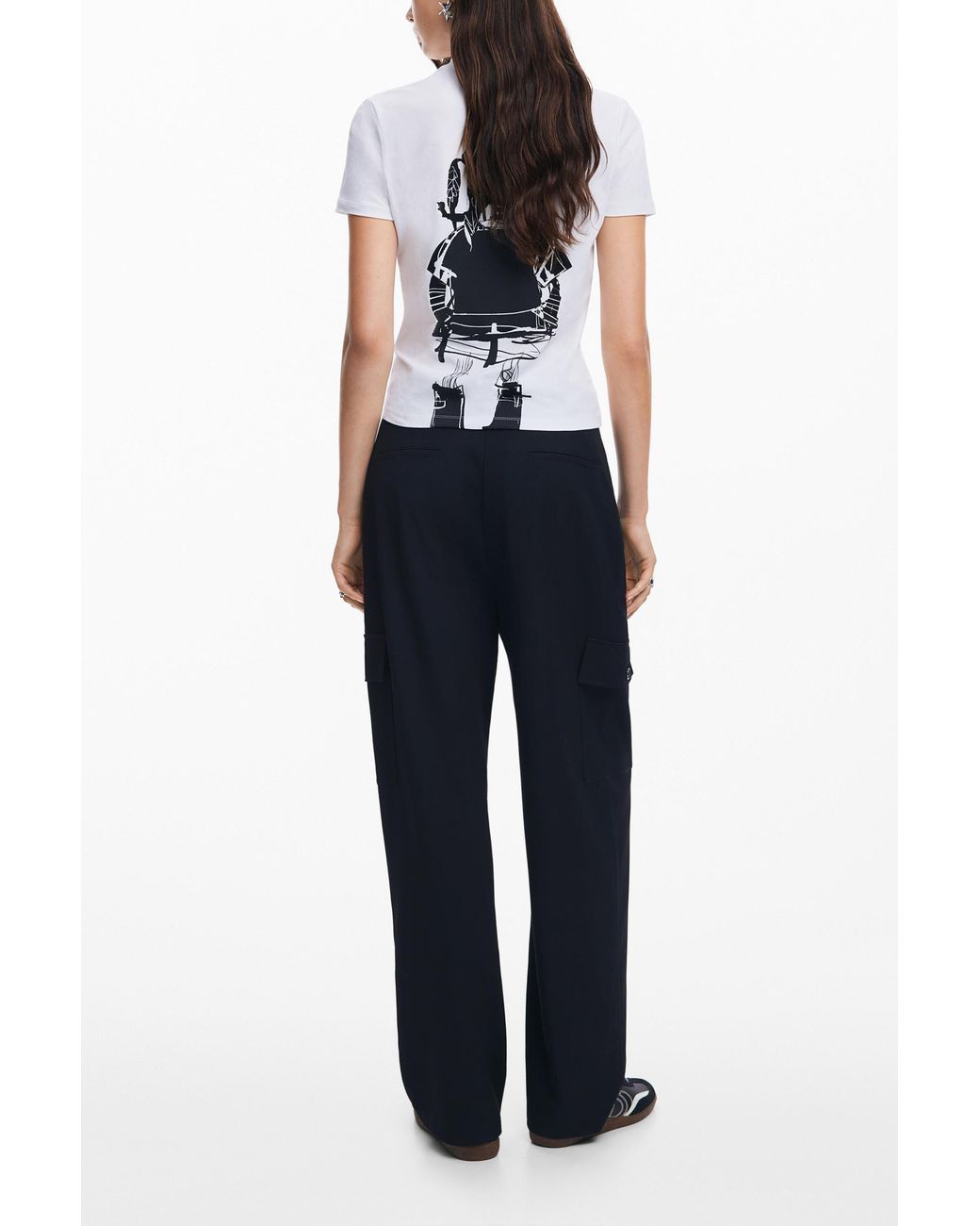 Desigual Blue M. Christian Lacroix Illustration T-Shirt, Cotton