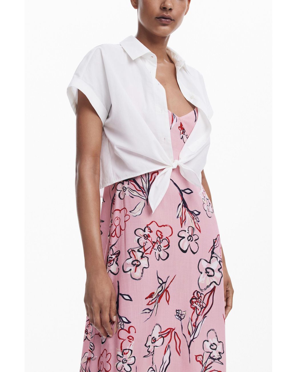 Desigual Pink 2-In-1 Dress, Cotton