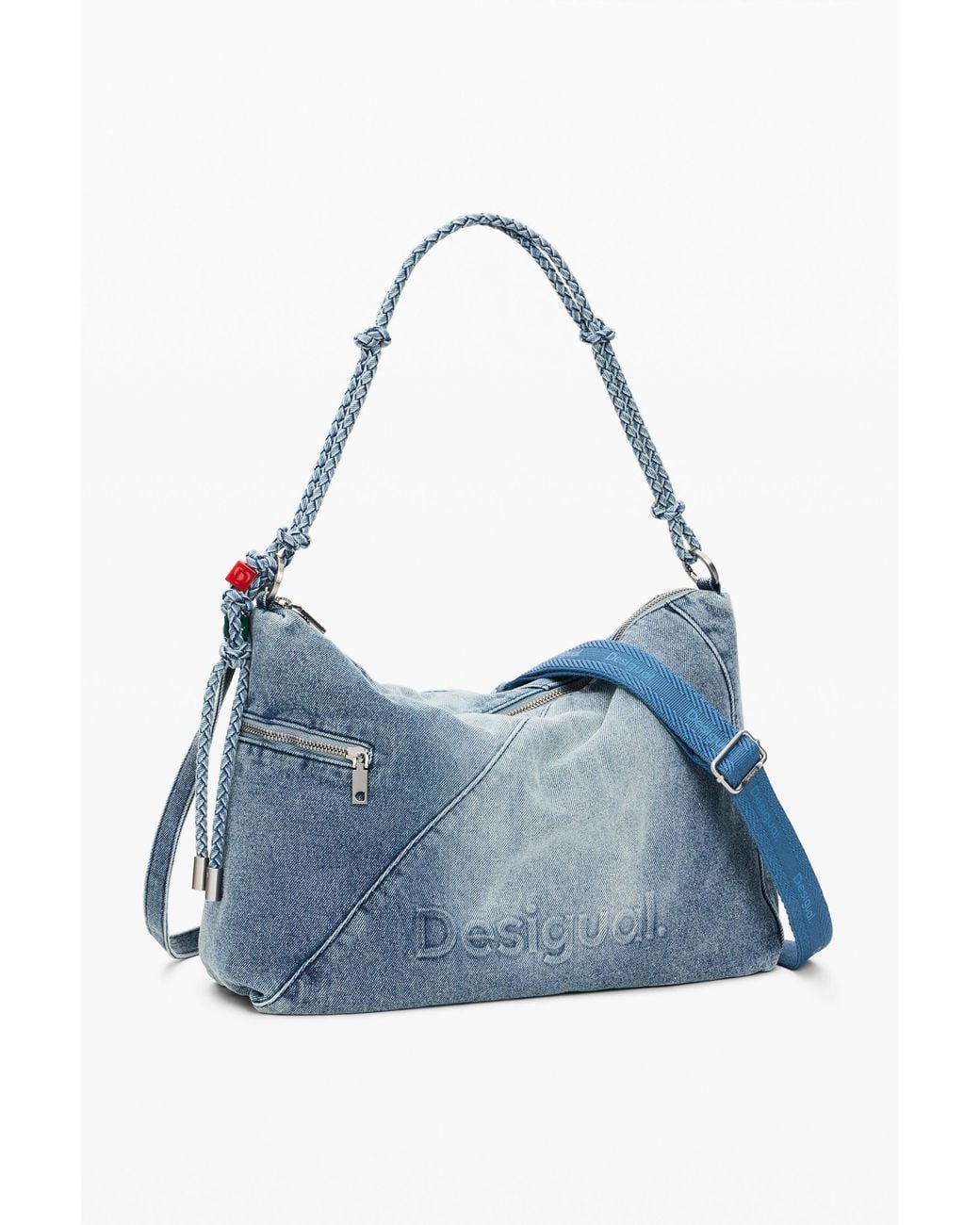 Desigual Blue Large Denim Charms Bag