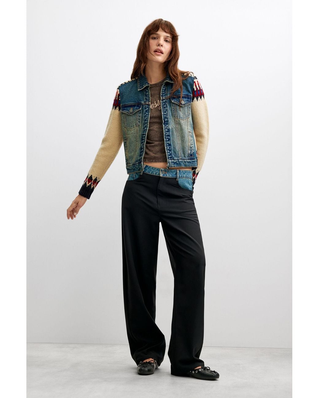Desigual Blue Combined Denim Jacket