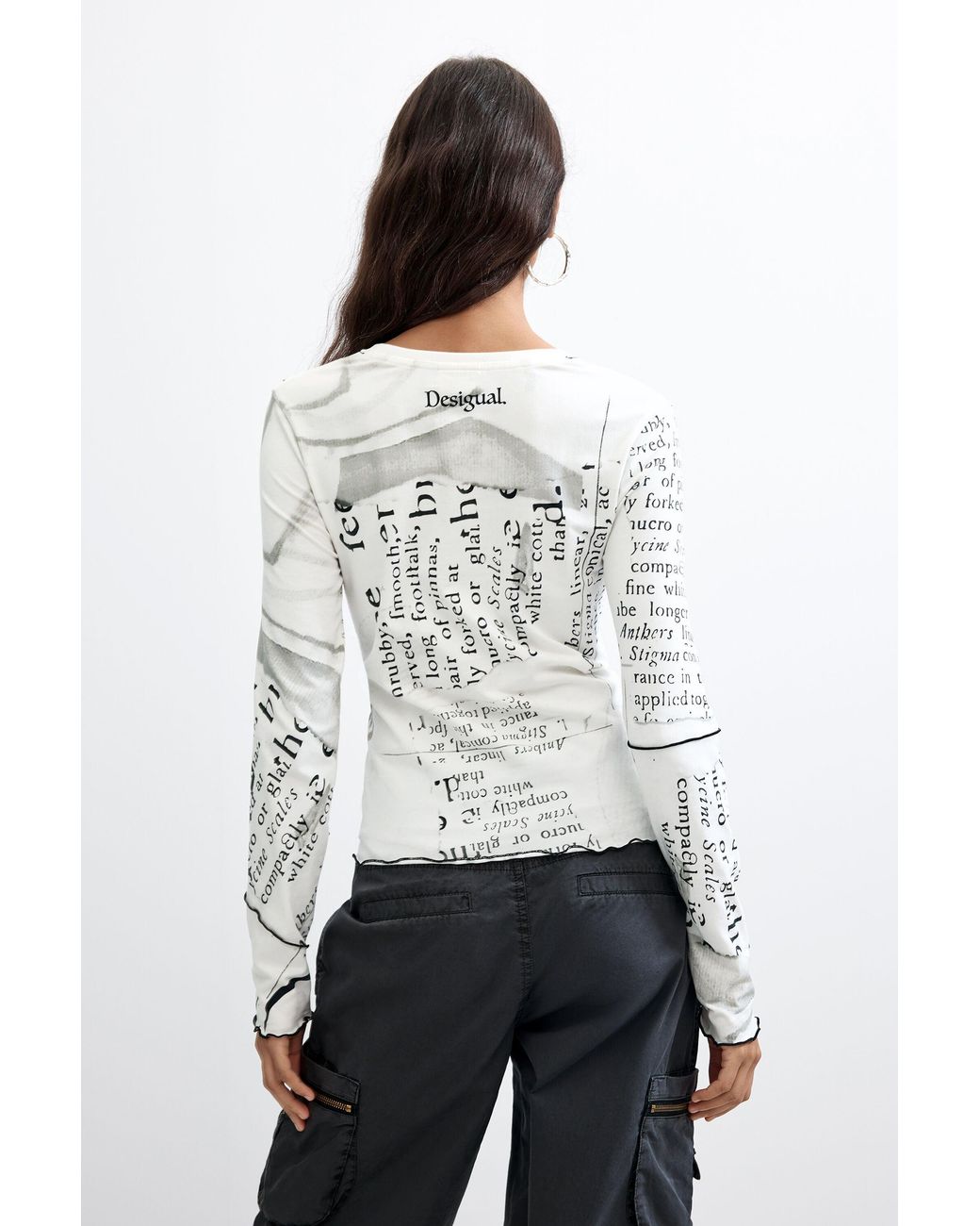Desigual Gray Printed T-Shirt 100% Cotton, Cotton