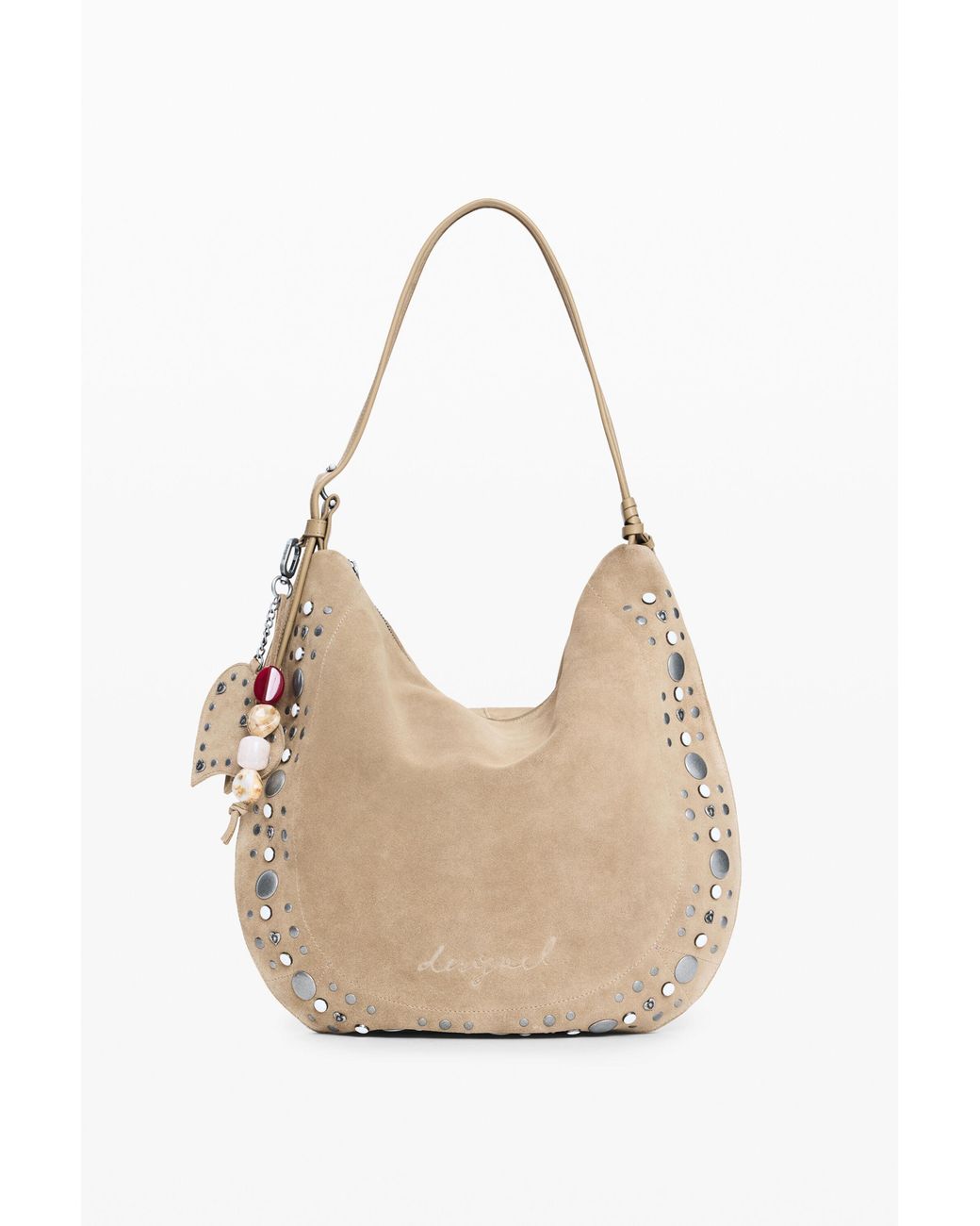 Desigual Natural Medium Leather Studded Bag, Cow Leather