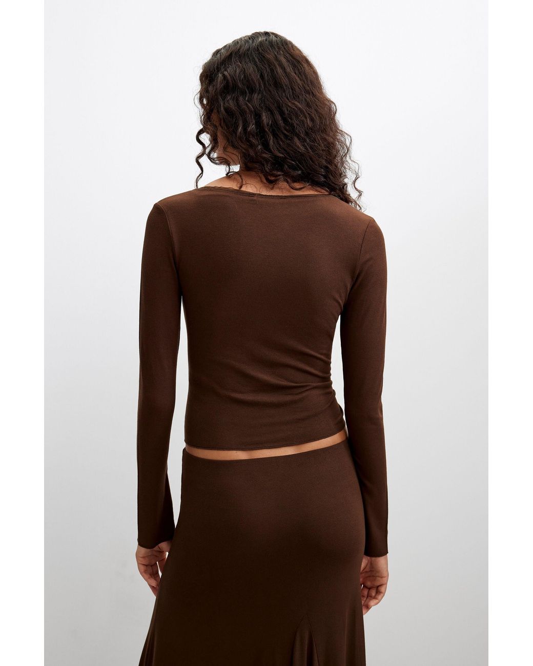 Desigual Brown Flocked Bow T-Shirt, Viscose