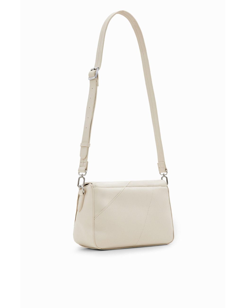 Desigual White S Patchwork Textures Bag, Polyurethane