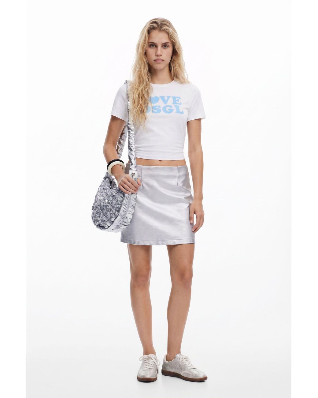 Desigual White Love T-Shirt, Cotton