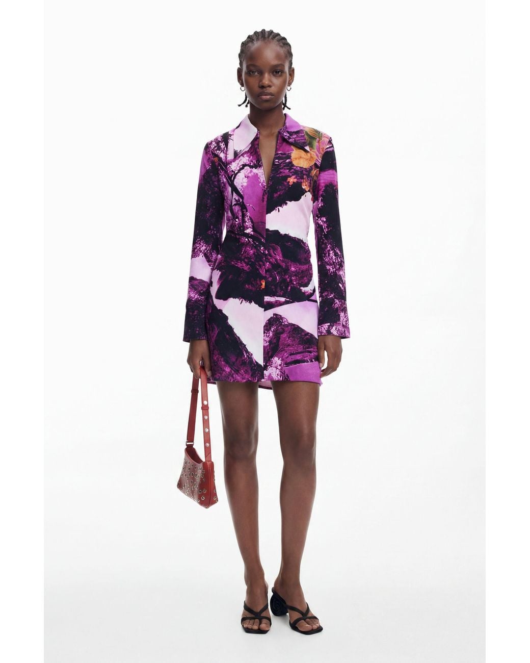 Desigual Red Dress Designed By Mr. Christian Lacroix, Polyester