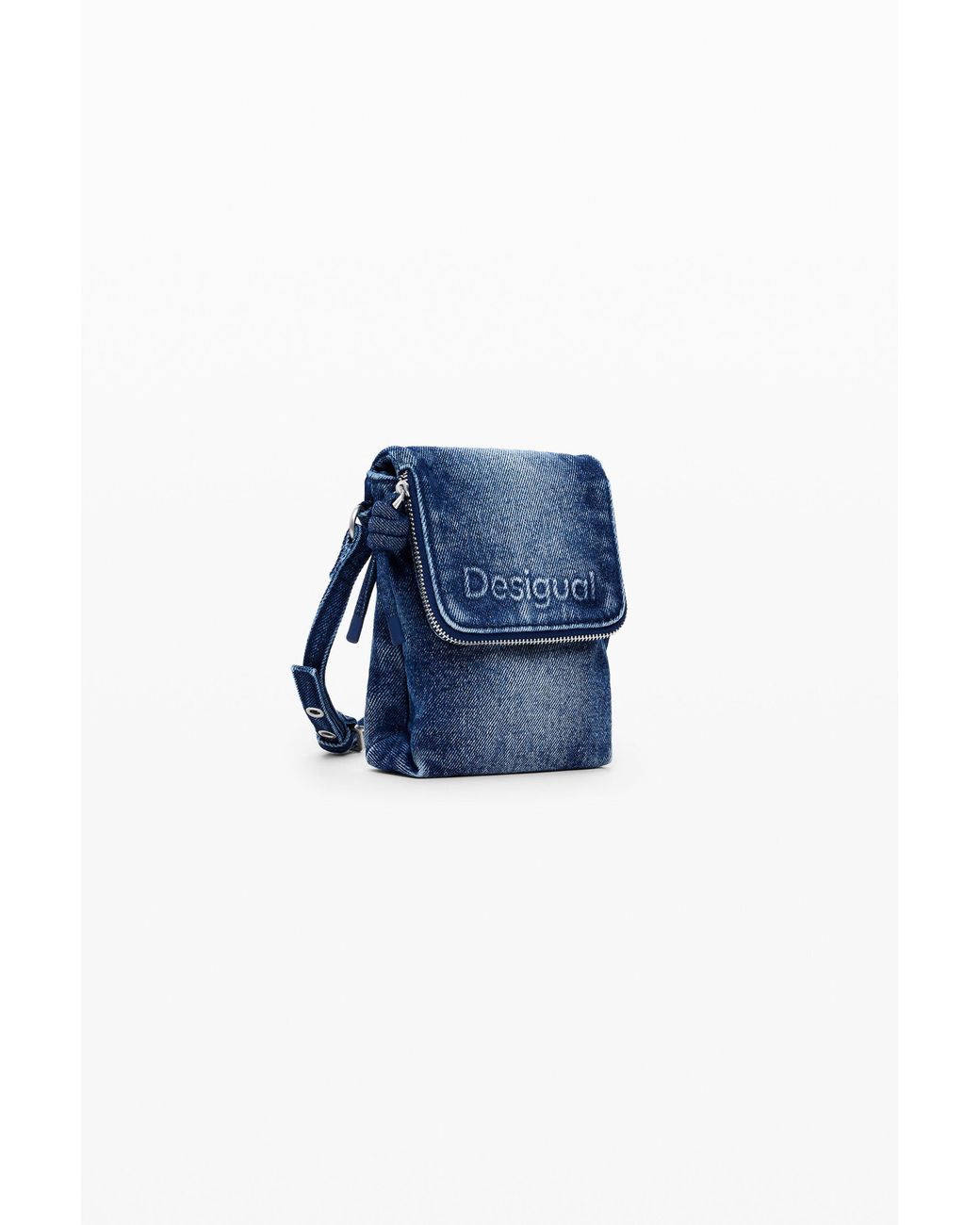 Desigual Blue Medium Denim Phone Holder, Cotton