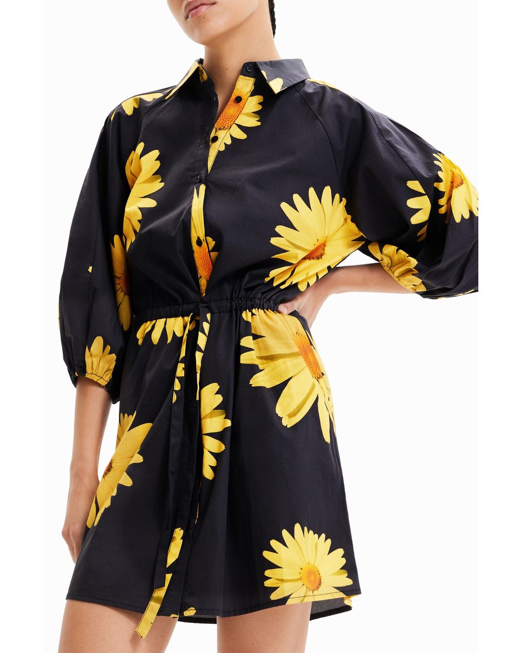 Desigual Black M. Christian Lacroix Daisy Shirt Dress, Cotton