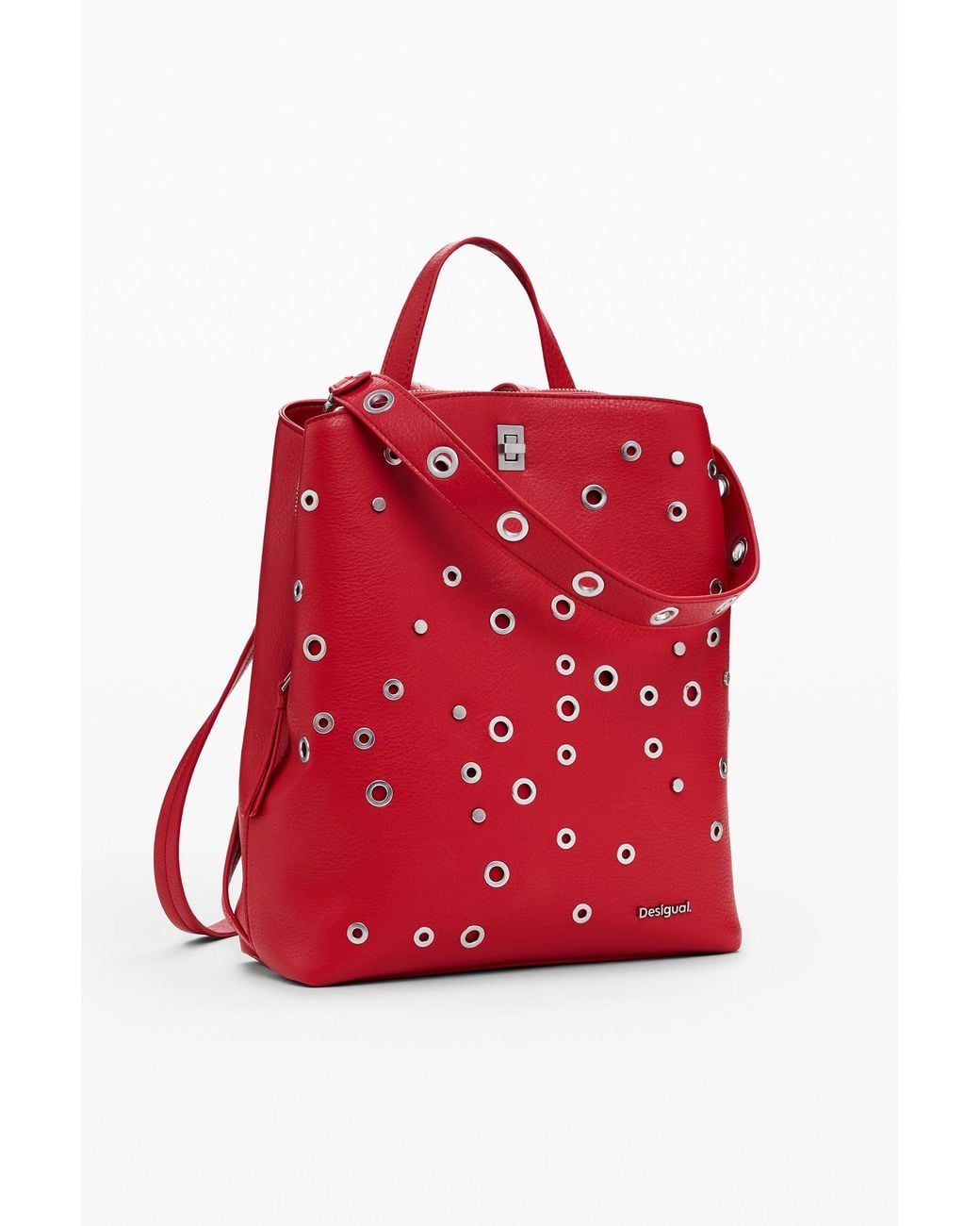 Desigual Red Medium Studded Backpack