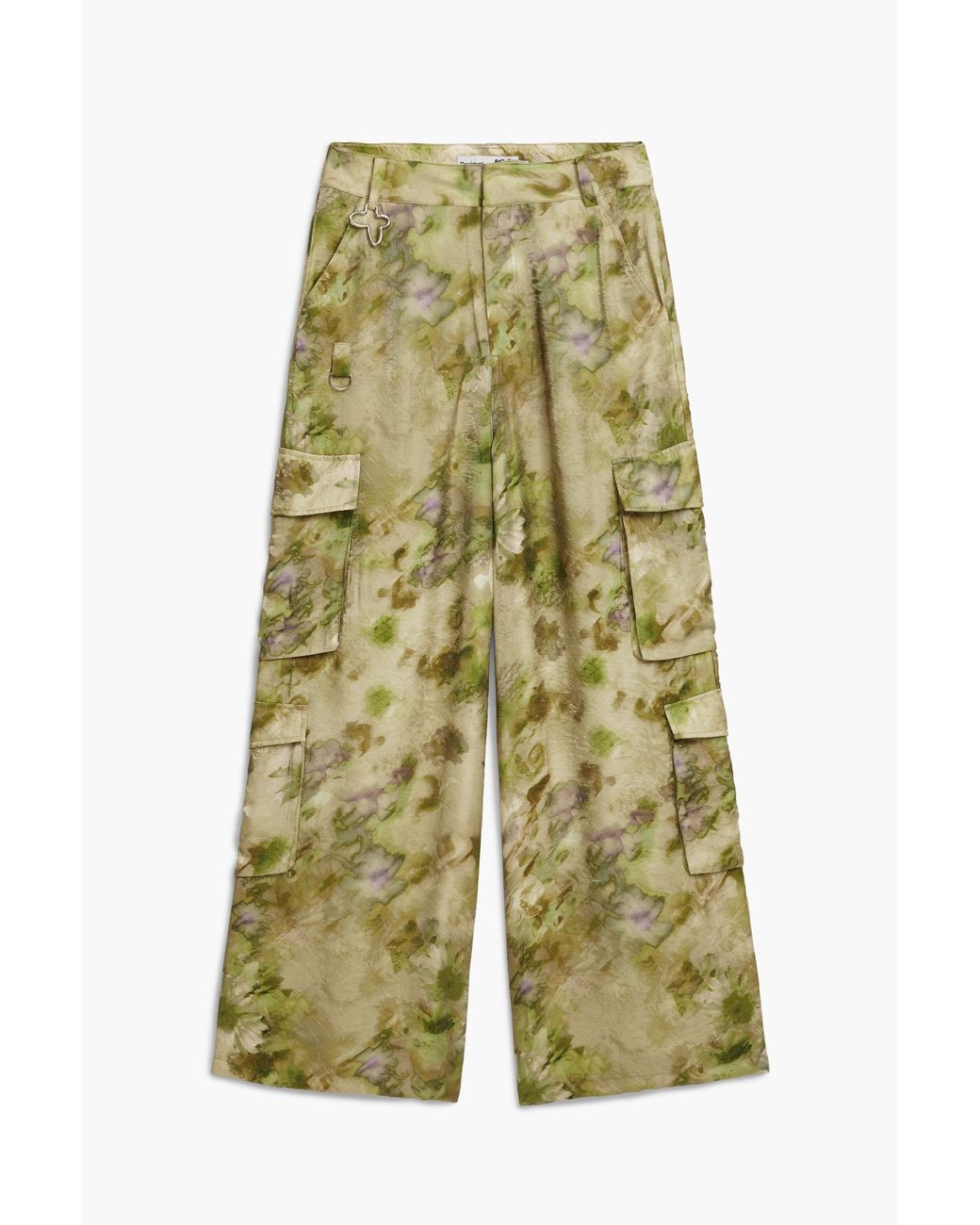 Desigual Green Collina Strada Satin Cargo Pants