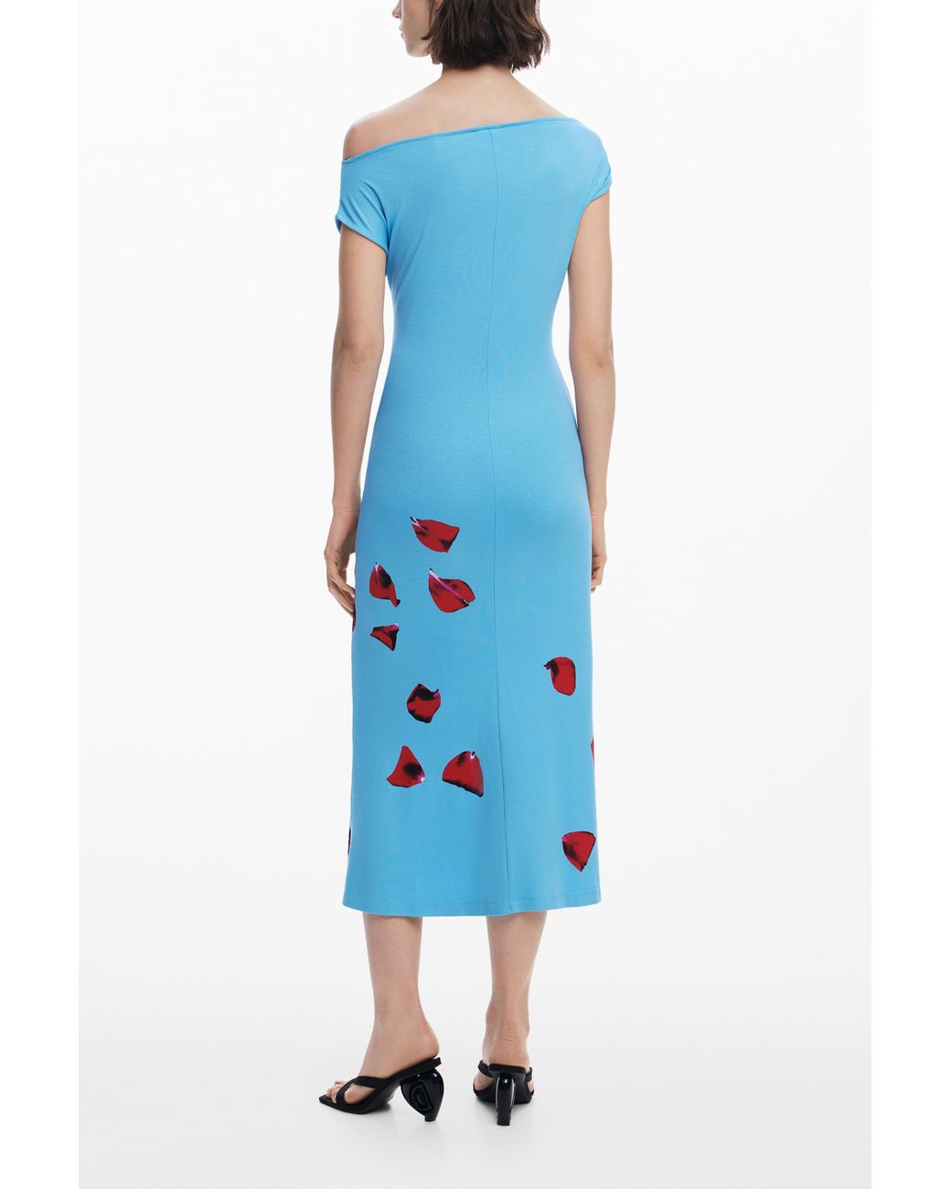 Desigual Blue Tyler Mcgillivary Petal Bardot Dress, Viscose