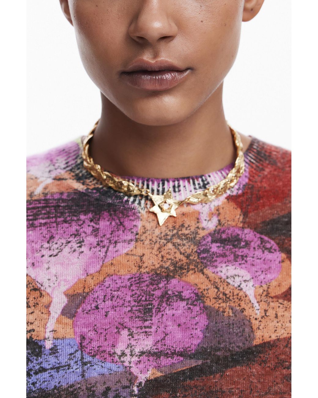 Desigual Red Printed Sweater M. Christian Lacroix