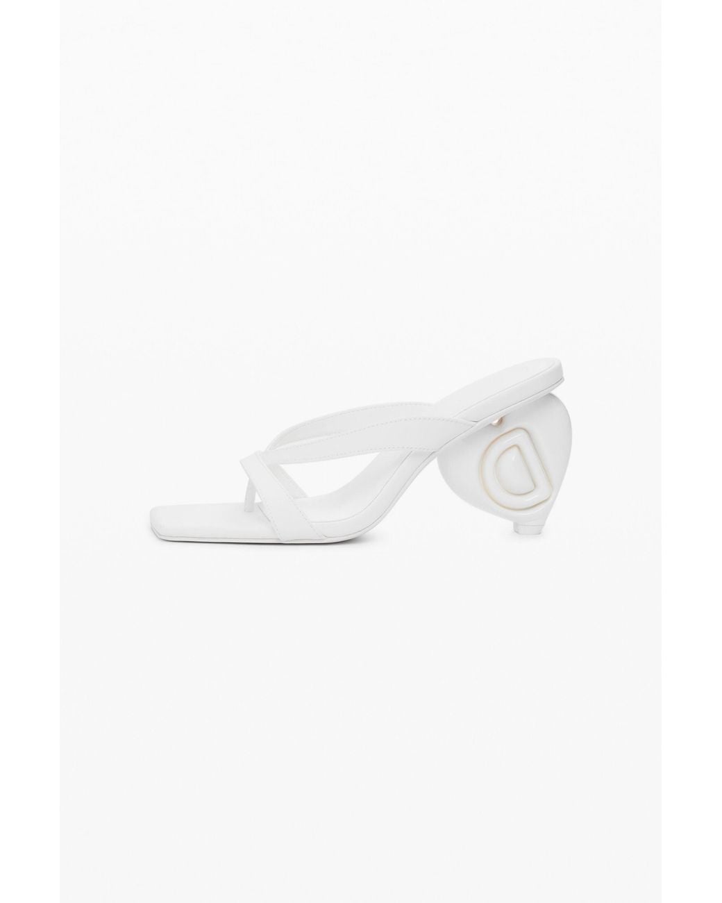Desigual White Heart Heel Sandal, Polyester