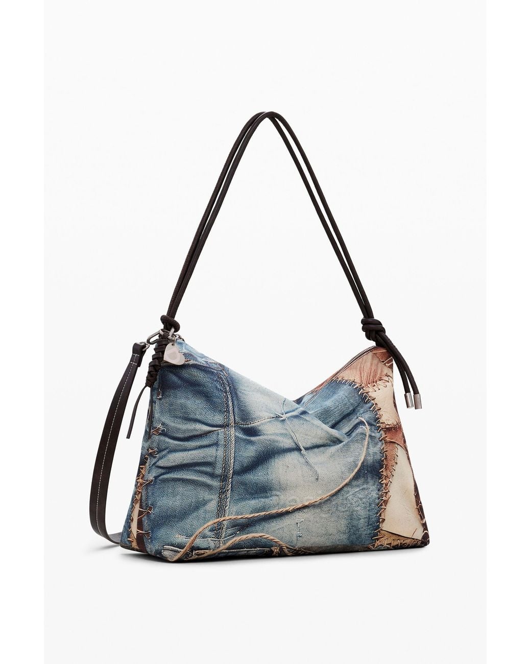Desigual Blue Large Patchwork Bag, Cotton
