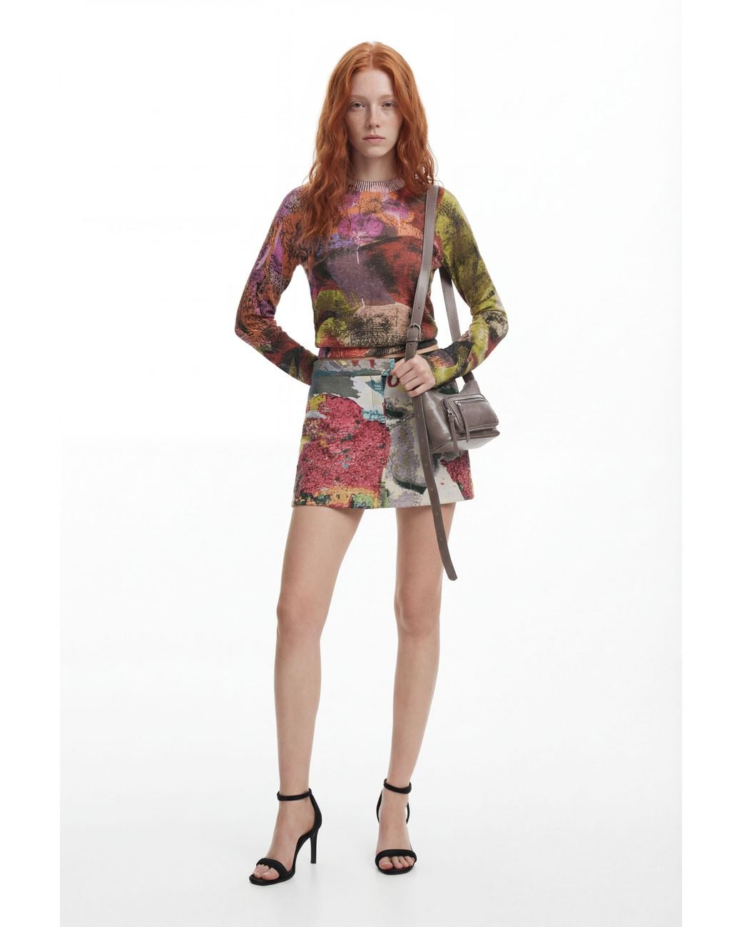 Desigual Red Short Floral Skirt M. Christian Lacroix