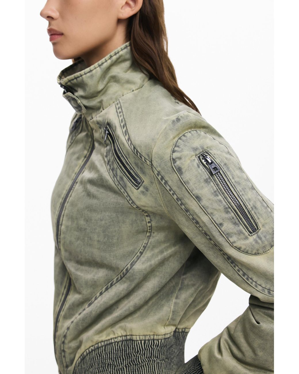 Desigual Black Short Jacket With Waistband