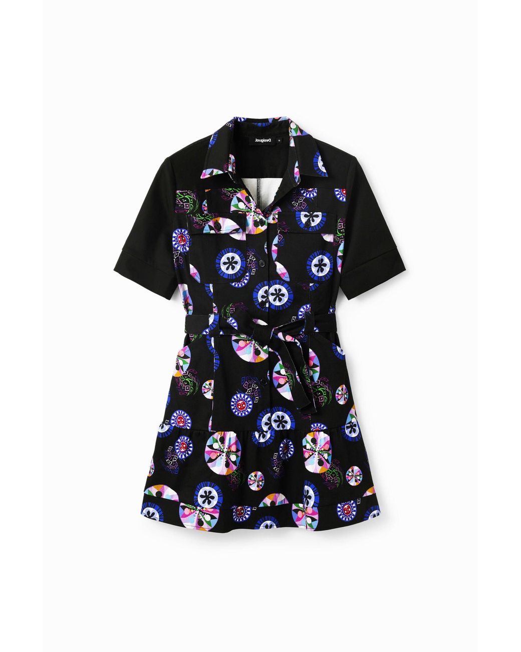Desigual Black M. Christian Lacroix Short Ball Shirt Dress, Cotton