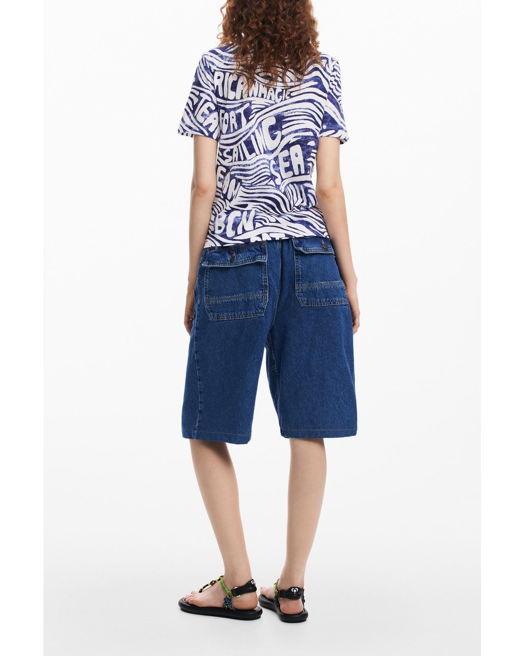 Desigual Blue American Magic T-Shirt, Cotton