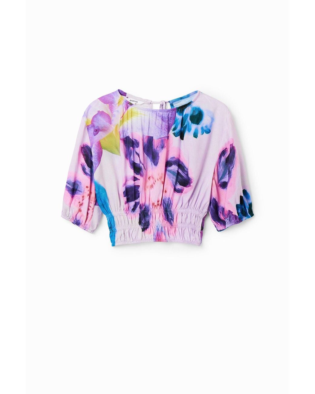 Desigual Pink M. Christian Lacroix Short Floral Blouse, Viscose