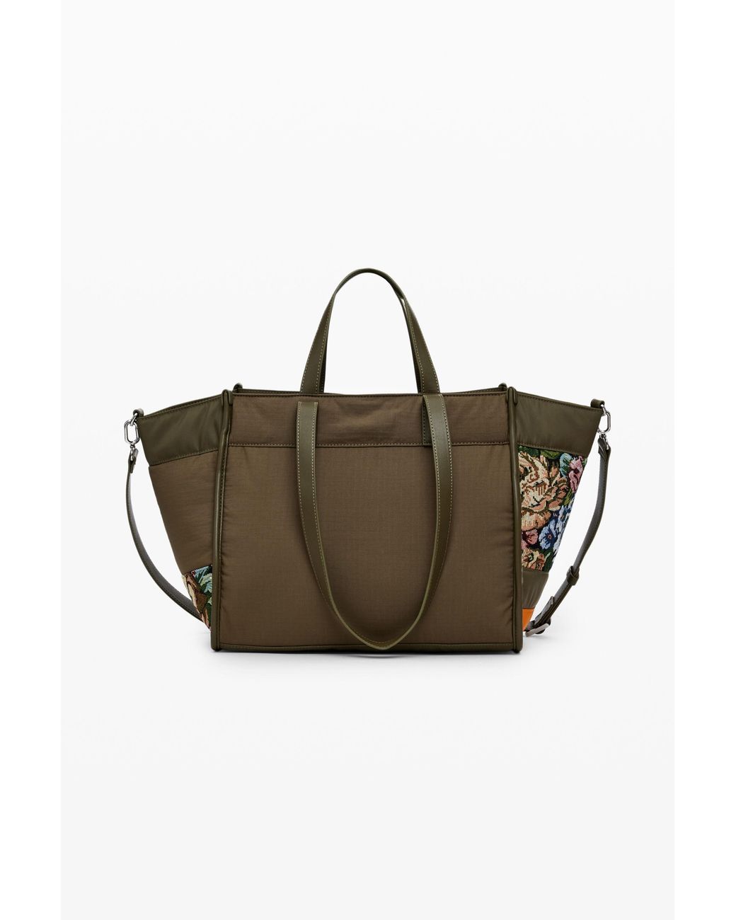 Desigual Green Patchwork Shopper Bag