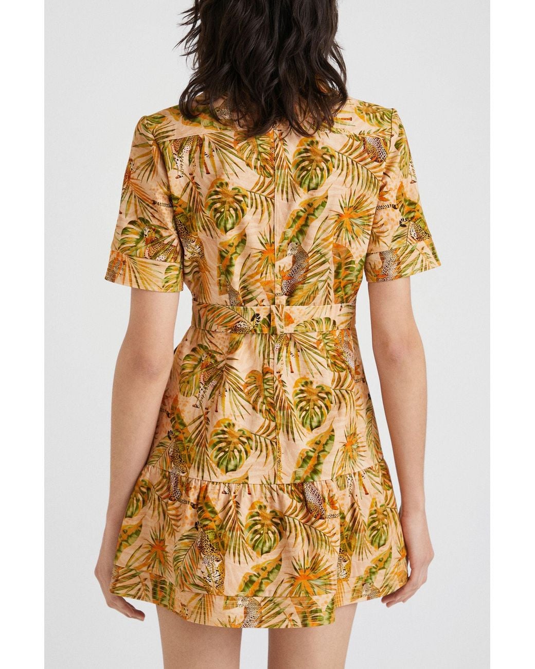 Desigual Metallic Tropical Shirt Dress, Cotton