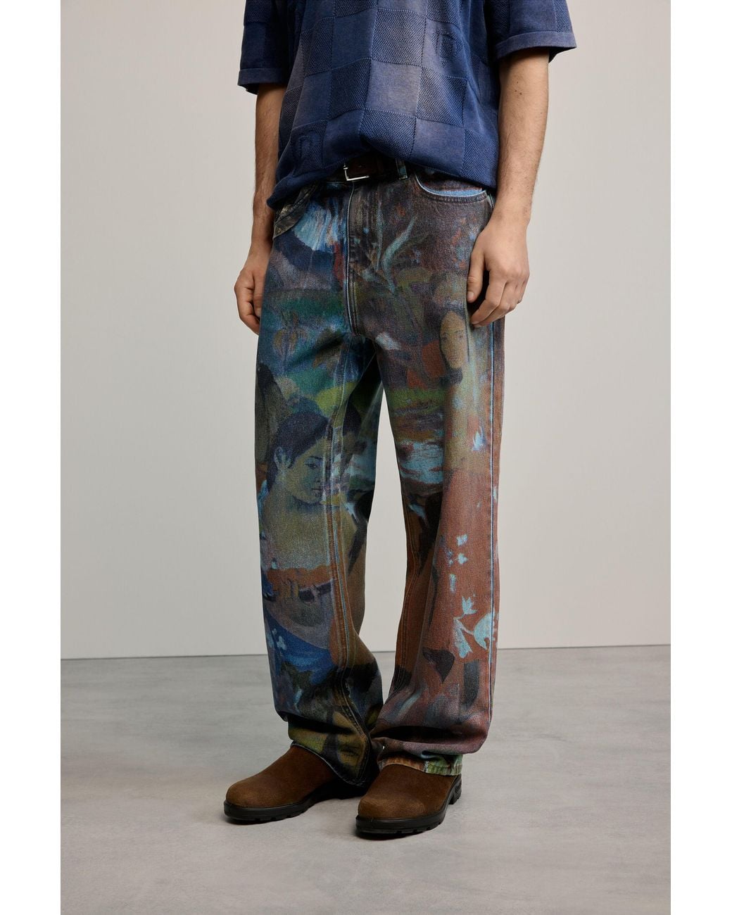 Desigual Blue Gaugin Denim Trousers, Cotton for men