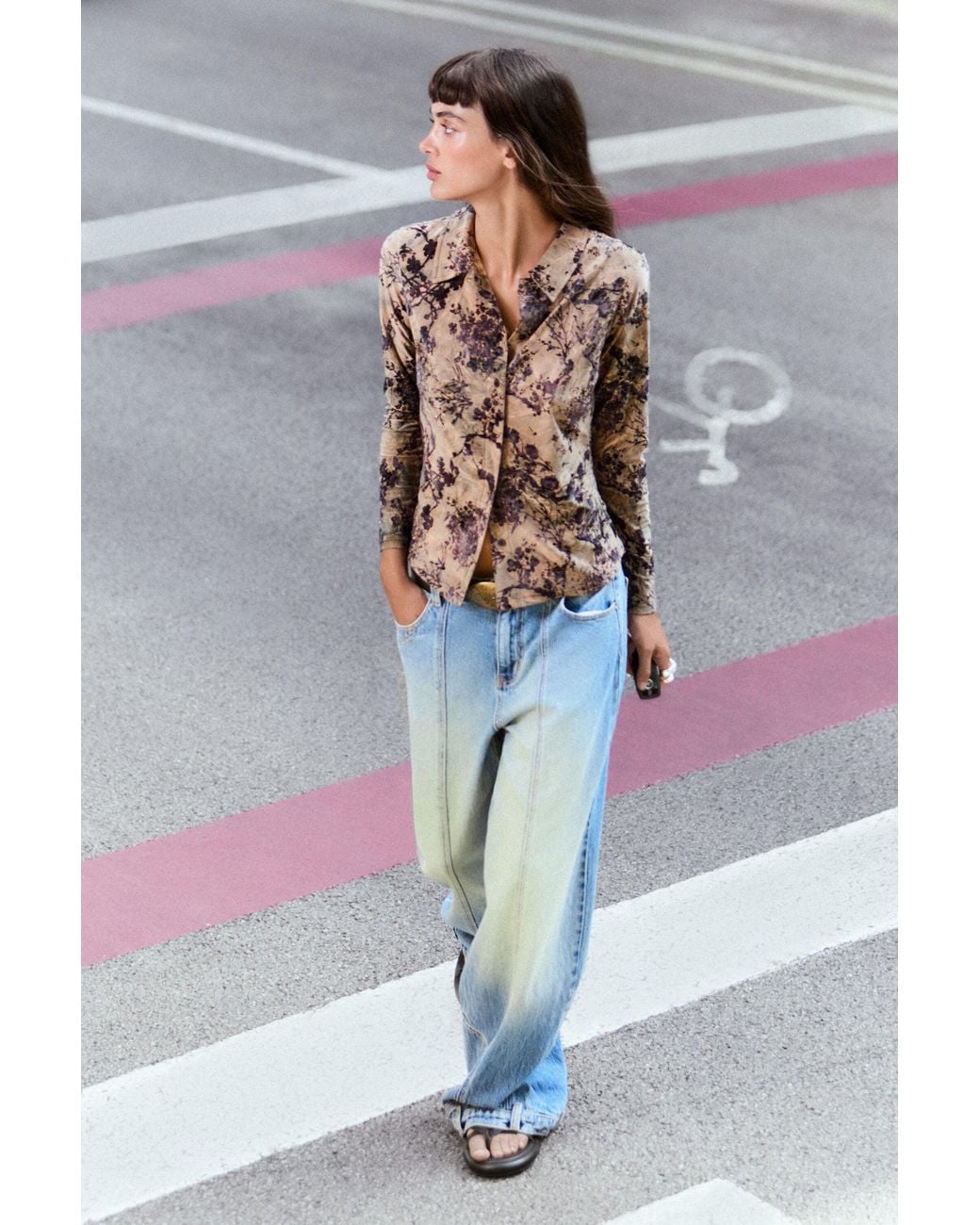 Desigual Black Flocked Shirt, Polyester