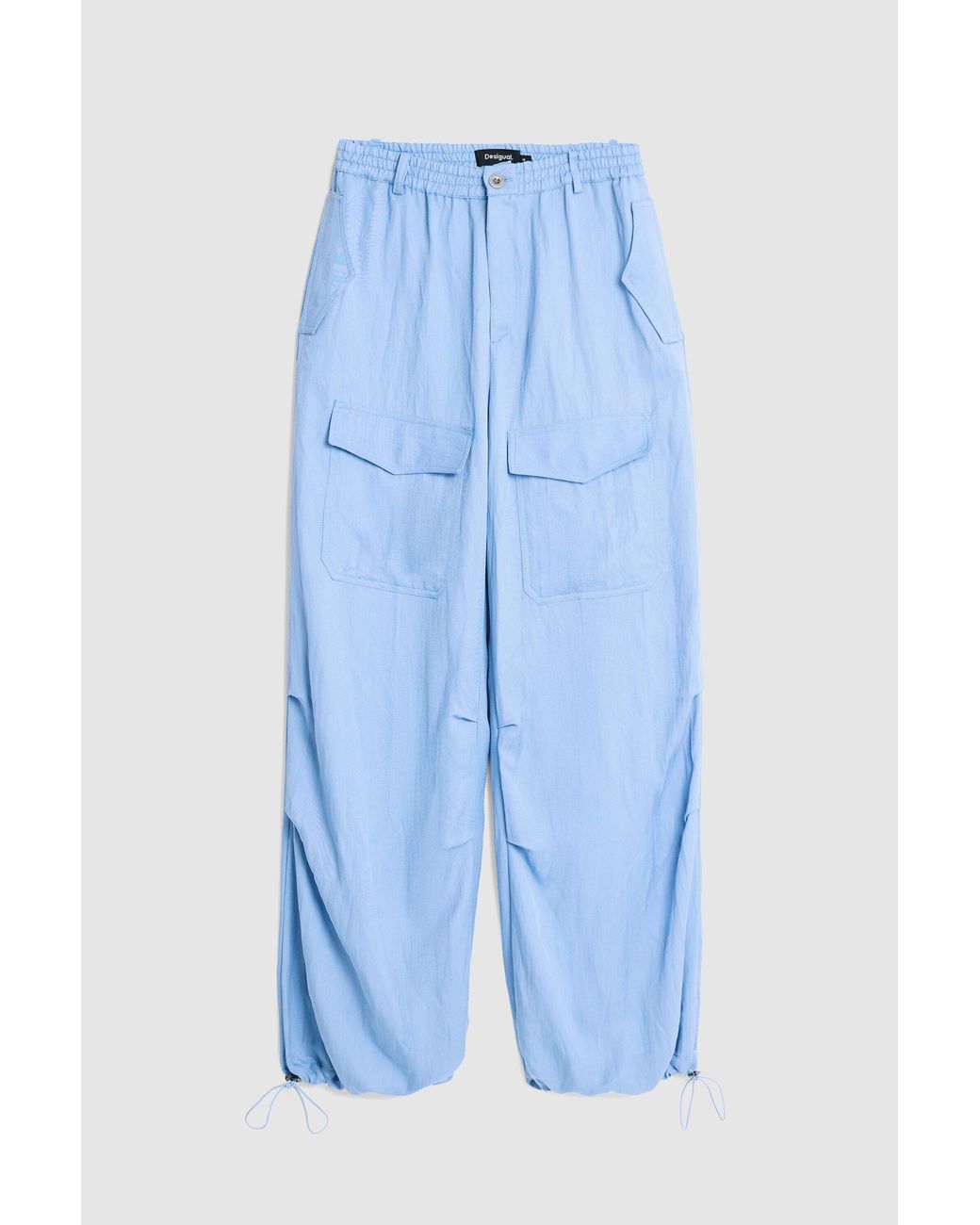 Desigual Blue Cargo Pants With Pockets, Lyocell