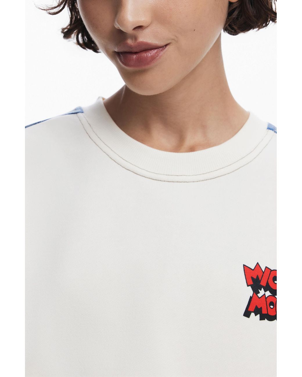 Desigual Blue Mickey And Minnie Sweatshirt, Cotton