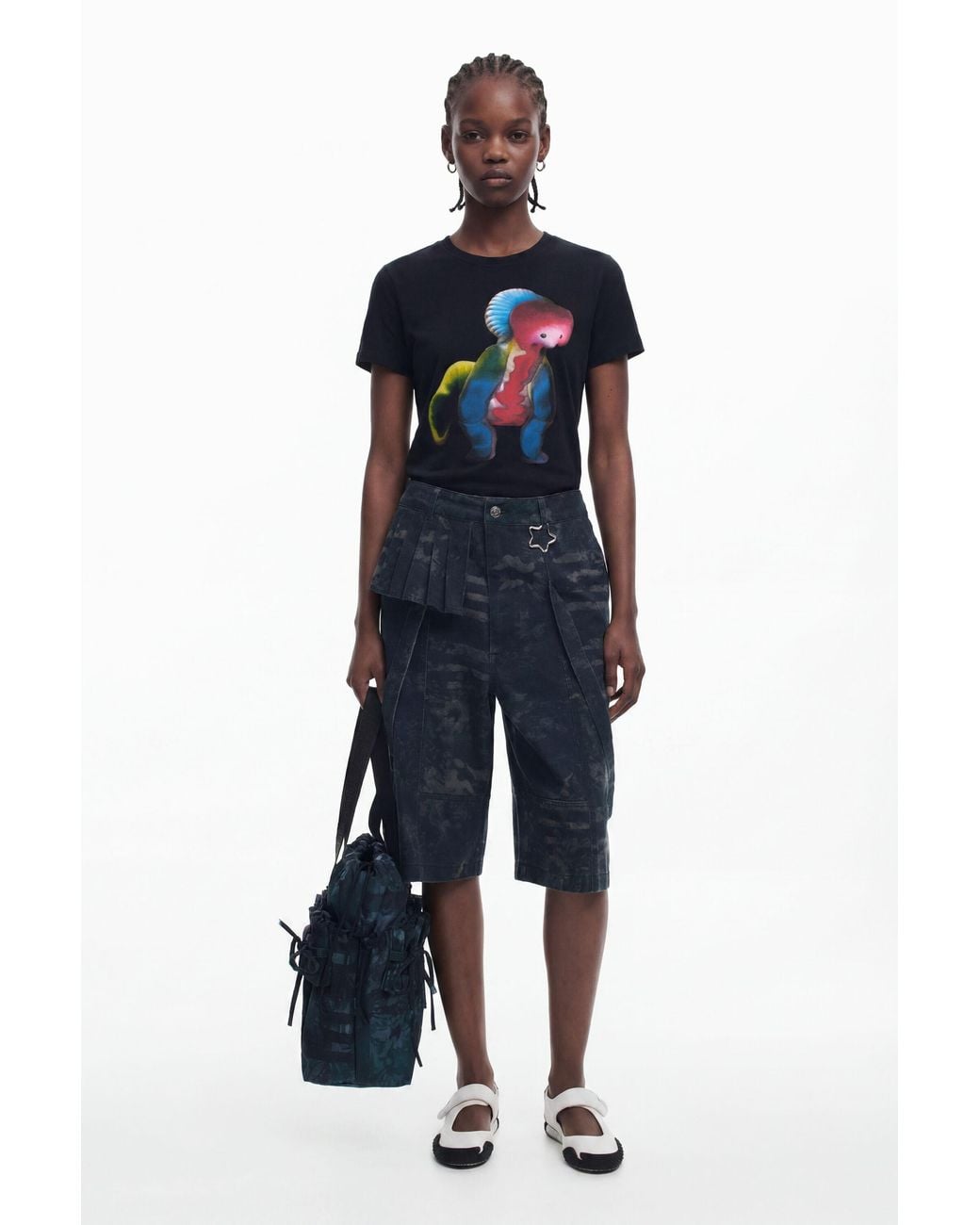 Desigual Blue Collina Strada Jort Bermuda, Cotton