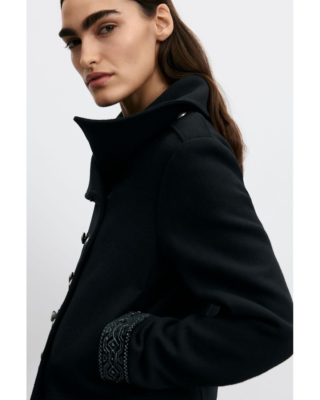 Desigual Blue Short Wool Coat