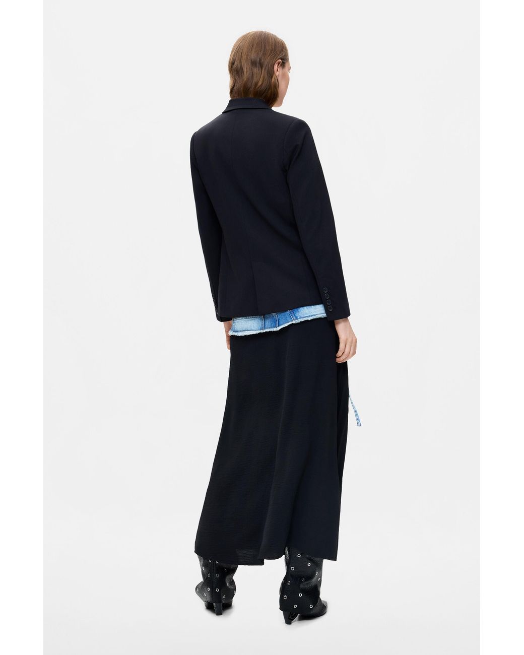 Desigual Blue Structured Blazer Pin