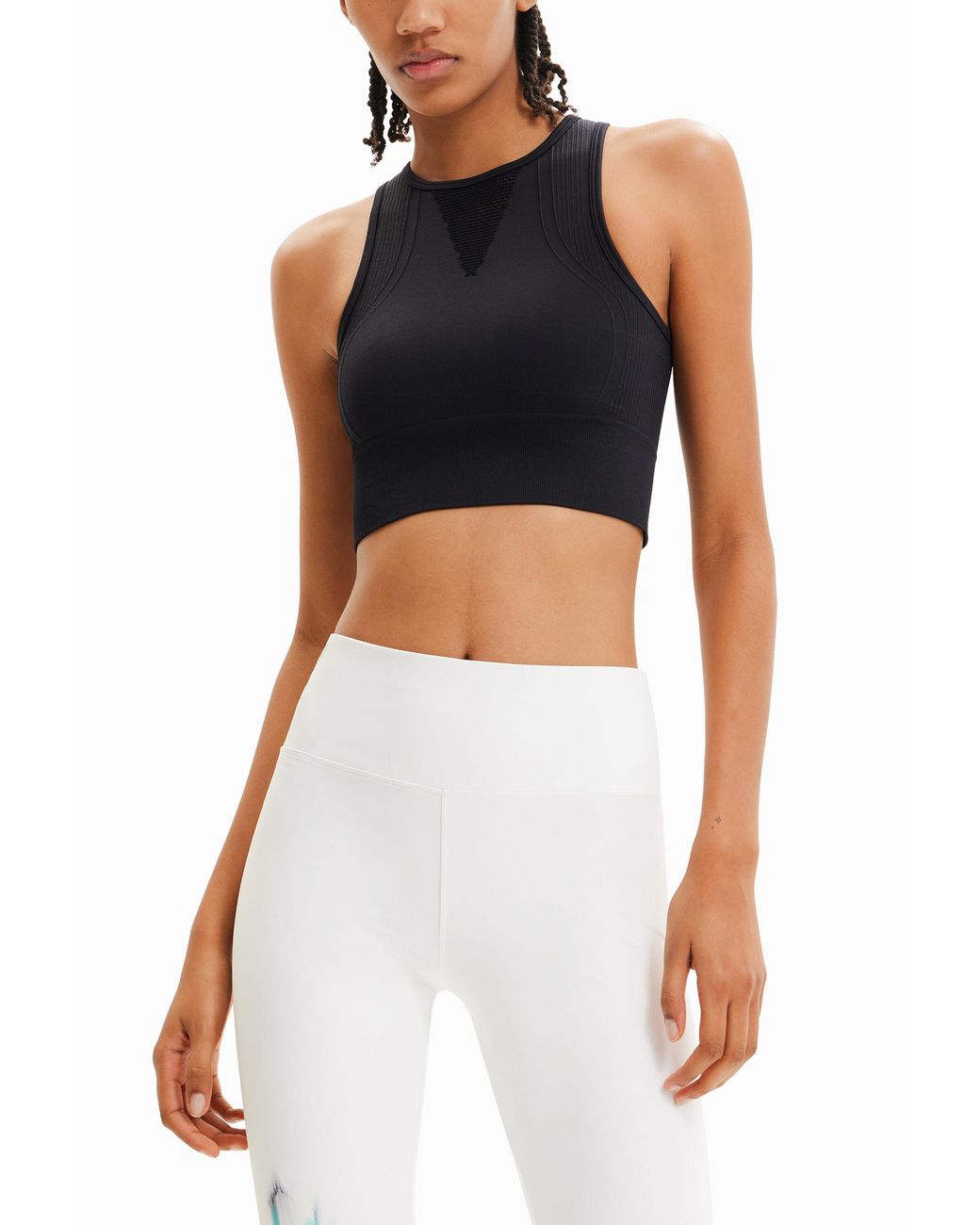 Desigual Black Short Stretch Sport Top, Polyamide
