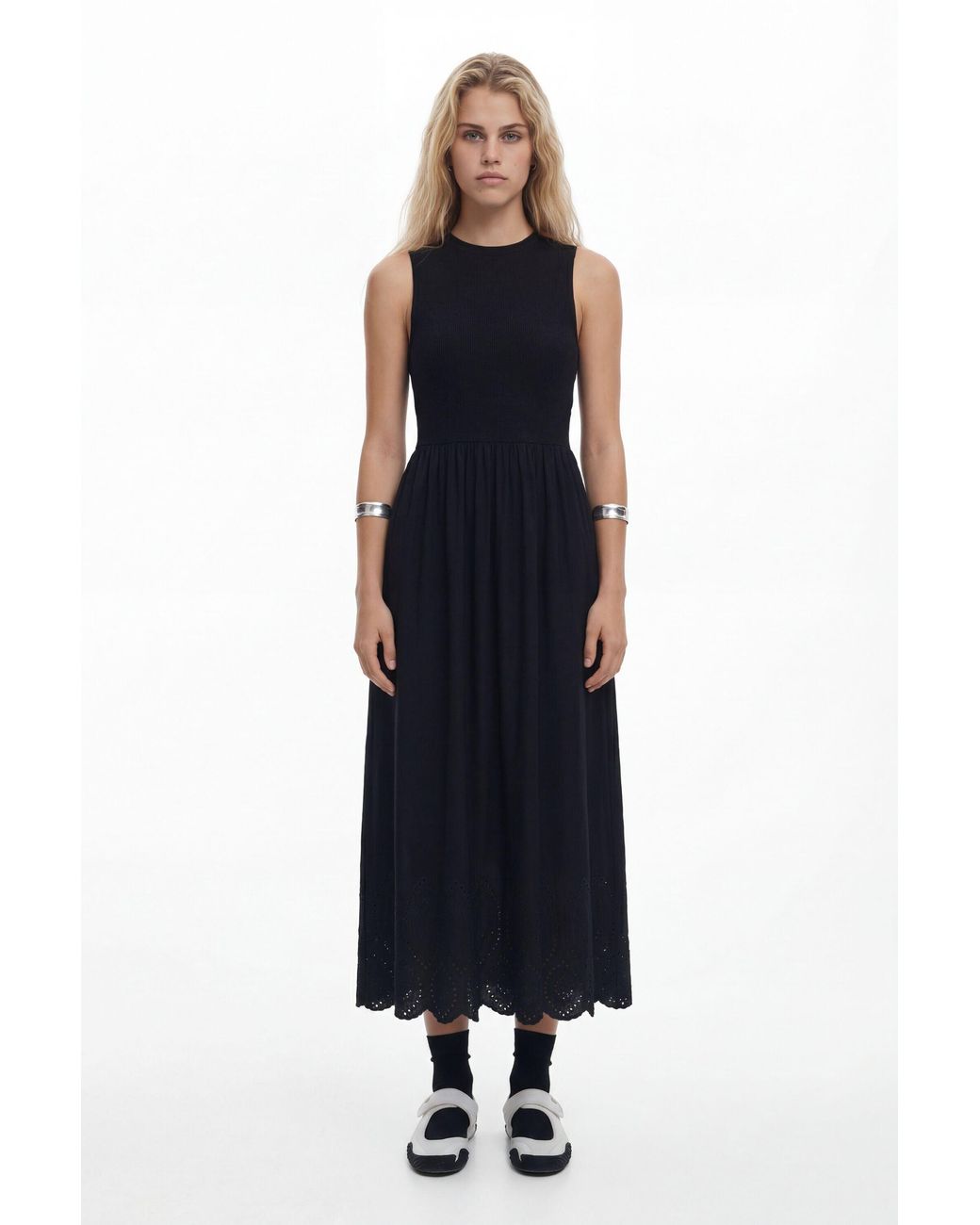 Desigual Blue Combined Midi Dress, Cotton